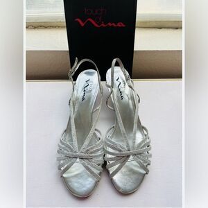 Nina Women's Silver Strappy Sandals